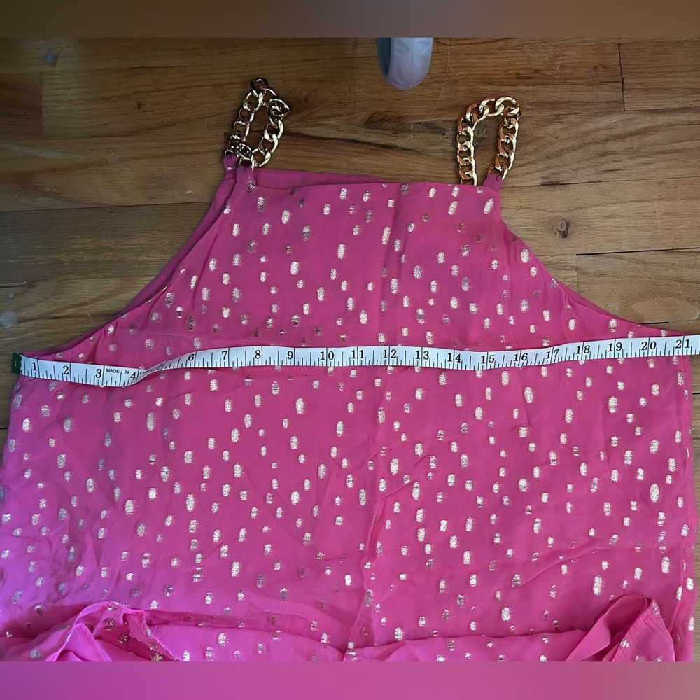 BNWOT Lilly Pulitzer Pink & Gold Tank Top Blouse. Size 14. - Picture 4 of 4